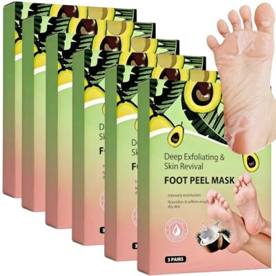 SURDVAS Smooth Feet Exfoliating Foot Peel, Sole Purifier Foot Peel Mask Extra Strength, Calloused Feet Remover Gel, Repairs Heels & Removes Dry Dead Skin Calluses for Baby Soft Smooth Touch Fee/t (6pcs) SURDVAS Smooth Feet Exfoliating Foot Peel, Sole Purifier Foot Peel Mask Extra Strength, Calloused Feet Remover Gel, Repairs Heels & Removes Dry Dead Skin Calluses for Baby Soft Smooth Touch Fee/t (6pcs)