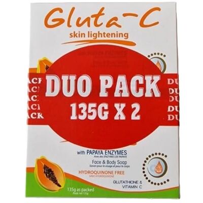 Gluta-C Glutathione & Vitamin C PAPAYA Skin Lightening Face & Body Soap 135g x 2 (DUO PACK) Gluta-C Glutathione & Vitamin C PAPAYA Skin Lightening Face & Body Soap 135g x 2 (DUO PACK)