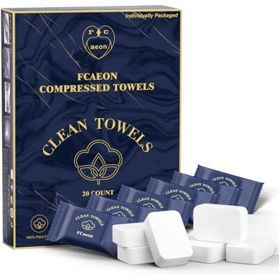 FCaeon Disposable Towel Tablet 25x23cm 20 PACK Individually Wrapped Compressed Coin Towelettes Cleaning Washcloth Coin Tissue Expandable Tower Tablets for Sensitive Skin Beauty & Personal Care (Blue) FCaeon Disposable Towel Tablet 25x23cm 20 PACK Individually Wrapped Compressed Coin Towelettes Cleaning Washcloth Coin Tissue Expandable Tower Tablets for Sensitive Skin Beauty & Personal Care (Blue)