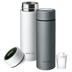 Nuby RapidCool Portable Baby Bottle Making Twin Pack Prepare A Perfect Formula Feed in 2 Minutes Includes: 1 Rapid Cool with 1 Digital Thermometer Lids, 1 Powder Dispensers & 1 Flask Nuby RapidCool Portable Baby Bottle Making Twin Pack Prepare A Perfect Formula Feed in 2 Minutes Includes: 1 Rapid Cool with 1 Digital Thermometer Lids, 1 Powder Dispensers & 1 Flask