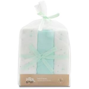 Interbaby Pack of 3 Muslin Cloths Made of Bamboo and Cotton Bear Green 55 x 70 cm Absorbent and Breathable and Ideal for Cleaning, Wiping and Covering Newborns Interbaby Pack of 3 Muslin Cloths Made of Bamboo and Cotton Bear Green 55 x 70 cm Absorbent and Breathable and Ideal for Cleaning, Wiping and Covering Newborns