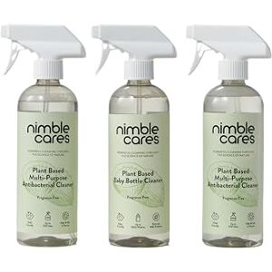 nimble cares Baby Bottle Cleaner Fragrance Free Liquid Spray for Baby Bottles, Teats, Breast Pumps, Protein Shakers and more Removes Milk Residue 3 x 500 ml (1500ml) nimble cares Baby Bottle Cleaner Fragrance Free Liquid Spray for Baby Bottles, Teats, Breast Pumps, Protein Shakers and more Removes Milk Residue 3 x 500 ml (1500ml)