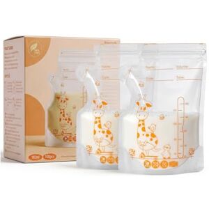 Vinabo Breast Milk Storage Bags, 100 PCS Milk Storage Bags, 180ml Breastmilk Storage Bags Pre-sterilised, BPA-free, Breastmilk Double Seal Bag Vinabo Breast Milk Storage Bags, 100 PCS Milk Storage Bags, 180ml Breastmilk Storage Bags Pre-sterilised, BPA-free, Breastmilk Double Seal Bag
