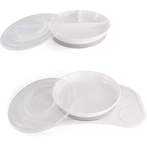 Twistshake Baby Tableware Set Mini + Divided Plate Baby Suction Plate + Baby Placemat (31x17cm) + Divided Plate BPA-Free Training Plate White Twistshake Baby Tableware Set Mini + Divided Plate Baby Suction Plate + Baby Placemat (31x17cm) + Divided Plate BPA-Free Training Plate White