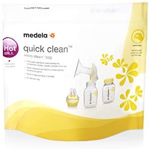 Medela MicroSteam Quick Clean Bags, Microwave Bags for Sterilizing Baby Bottles, Breast Pumps and Parts, 5 Counts Medela MicroSteam Quick Clean Bags, Microwave Bags for Sterilizing Baby Bottles, Breast Pumps and Parts, 5 Counts
