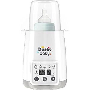 Dualit Single Baby Bottle Warmer & Steriliser White and Grey BPA Free Multi-Functional High Temperature Steam Clean Fast Warming Baby Food Warmer - Milk Heater Function 11000