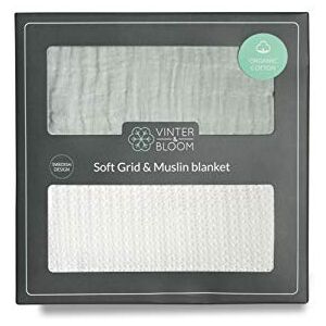 Vinter & Bloom Winter & Bloom Box Soft Grid+Muslin EKO Pack of 2, White/Green Vinter & Bloom Winter & Bloom Box Soft Grid+Muslin EKO Pack of 2, White/Green