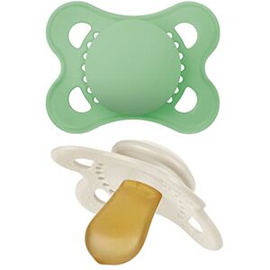 MAM Original Pure Pacifier, Climate Neutral MAM Natural Rubber Pacifier, Sustainable & Bio-Renewable Raw Materials, Sterilizer Case, Unisex, 0-6 Months, 2-Pack