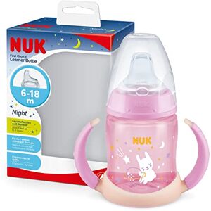 NUK First Choice Sippy Cup Night 6-18 Months 150 ml Glow in The Dark Handles & Orthodontic Silicone Spout Leak-Proof Anti-Colic BPA-Free Pink NUK First Choice Sippy Cup Night 6-18 Months 150 ml Glow in The Dark Handles & Orthodontic Silicone Spout Leak-Proof Anti-Colic BPA-Free Pink