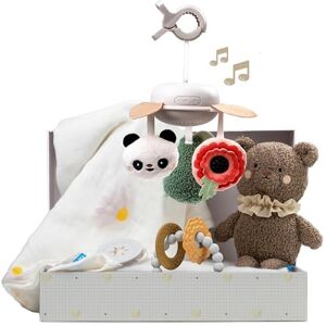 Taf Toys Luxury Newborn Gift Set. Baby Sensory Box. Cotton Bamboo Swaddle, Take Along Musical Mobile, Bear Soft Toy & Silicone Teether Ring. New Welcome Baby Gift, Newborn Baby Boy & Girl Gifts 0+ Taf Toys Luxury Newborn Gift Set. Baby Sensory Box. Cotton Bamboo Swaddle, Take Along Musical Mobile, Bear Soft Toy & Silicone Teether Ring. New Welcome Baby Gift, Newborn Baby Boy & Girl Gifts 0+