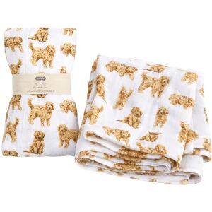 Mud Pie Golden Doodle Print Baby Swaddle Blanket, 47" x 47", Mud Pie Golden Doodle Print Baby Swaddle Blanket, 47" x 47",