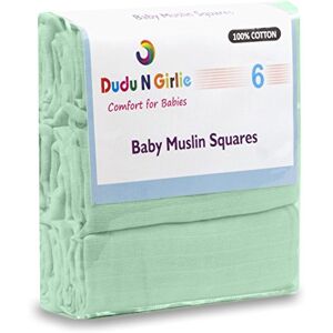 DUDU N GIRLIE Baby Muslin Squares 70x70cm, Mint, Double Layer 100% Cotton Muslin, Newborn Essentials, Burp Cloths, Pack of 8 DUDU N GIRLIE Baby Muslin Squares 70x70cm, Mint, Double Layer 100% Cotton Muslin, Newborn Essentials, Burp Cloths, Pack of 8