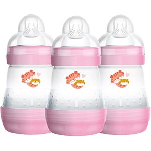 Fb0403g MAM Easy Start Self Sterilising Anti-Colic Baby Bottle 3 Pack (3 x160 ml) with Slow Flow MAM Teats Size 1, Newborn Essentials, Assorted color(Designs May Vary)