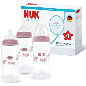 NUK First Choice Baby Bottles 3+ Months 300ml Anti Colic Feeding Bottle PP Temperature Control Indicator Koala 3 Count NUK First Choice Baby Bottles 3+ Months 300ml Anti Colic Feeding Bottle PP Temperature Control Indicator Koala 3 Count