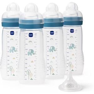MAM Easy Active Bottles 4 Pack (4 x 330ml) Fast Flow Teats Size 3 + 1 x Extra Fast Flow Baby Accessories Blue MAM Easy Active Bottles 4 Pack (4 x 330ml) Fast Flow Teats Size 3 + 1 x Extra Fast Flow Baby Accessories Blue
