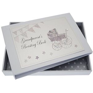 WHITE COTTON CARDS Grandparent's Boasting Book Tiny Album (Silver Pram and Bunting) WHITE COTTON CARDS Grandparent's Boasting Book Tiny Album (Silver Pram and Bunting)