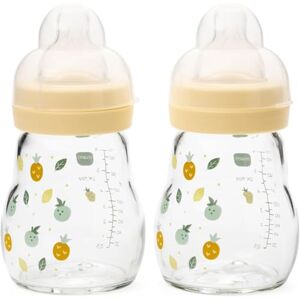 MAM Feel Good Glass Bottle 2 Pack (2 x 170ml) Glass Bottle with Slow Flow Teat Size 2 Baby Accessories for Newborn Yellow MAM Feel Good Glass Bottle 2 Pack (2 x 170ml) Glass Bottle with Slow Flow Teat Size 2 Baby Accessories for Newborn Yellow