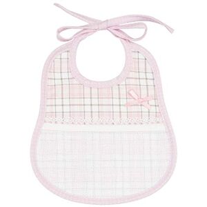 Filet Pink Baby Bib - Cotton Pique with Scottish Print - 24x20cm - Embroidery Ready Filet Pink Baby Bib - Cotton Pique with Scottish Print - 24x20cm - Embroidery Ready