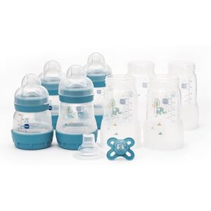 MAM Easy Start Anti-Colic Bottle Starter Set Includes 4X Feeding Bottles and Original Start 0-2 Month Soother Self-Sterilising Baby Gift Set of Newborn Essentials Blue (Various Designs) MAM Easy Start Anti-Colic Bottle Starter Set Includes 4X Feeding Bottles and Original Start 0-2 Month Soother Self-Sterilising Baby Gift Set of Newborn Essentials Blue (Various Designs)