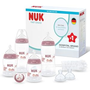 NUK First Choice Perfect Start Baby Bottles Set 0-6 Months 4 x Anti Colic Feeding Bottles (150ml, 300ml), 2 x Teats, 1 x First Choice Dummy, 1 x Bottle Brush Koala 8 Count NUK First Choice Perfect Start Baby Bottles Set 0-6 Months 4 x Anti Colic Feeding Bottles (150ml, 300ml), 2 x Teats, 1 x First Choice Dummy, 1 x Bottle Brush Koala 8 Count
