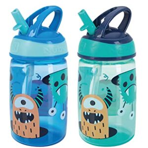 Nuby Mighty Swig Water Bottle No Spill Active Toddler Sippy Cup 360ml / 12oz Carry Handle Dishwasher and Microwave Safe Suitable Beaker for 18 Months Plus (Monsters, Pack of 2) Nuby Mighty Swig Water Bottle No Spill Active Toddler Sippy Cup 360ml / 12oz Carry Handle Dishwasher and Microwave Safe Suitable Beaker for 18 Months Plus (Monsters, Pack of 2)