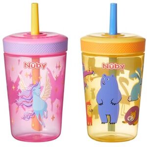 Nuby Sip It Swirler Cup Toddler Beaker with 360° Straw Spill-Proof 420ml / 14oz Suitable from 18 Months Pack of 2 (Pink & Yellow) Nuby Sip It Swirler Cup Toddler Beaker with 360° Straw Spill-Proof 420ml / 14oz Suitable from 18 Months Pack of 2 (Pink & Yellow)