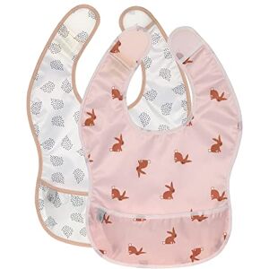 Lässig Baby Bib Set of 2 with Crumb Protection Water-Repellent/Little Forest Rabbit Lässig Baby Bib Set of 2 with Crumb Protection Water-Repellent/Little Forest Rabbit