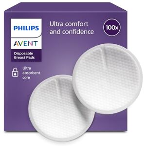 AVENT Philips Disposable Breast Pads Triple Layer Absorbent Core, Leak-Proof, Honeycomb Soft Silky Feel, Ultra Thin and Discreet, Individually Packed, 100 Count, SCF254/13 AVENT Philips Disposable Breast Pads Triple Layer Absorbent Core, Leak-Proof, Honeycomb Soft Silky Feel, Ultra Thin and Discreet, Individually Packed, 100 Count, SCF254/13