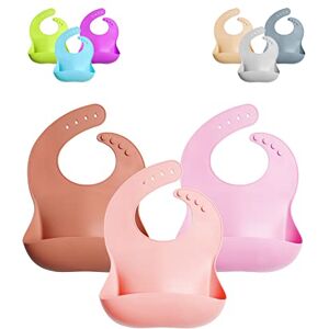 GODR7OY Bibs Baby Bibs, Soft and Foldable Weaning Bibs, Light Adjustable Bib with Wide Food Crumb Catcher Pocket, 3PCS Silicone Bibs for Babies, Sakura GODR7OY Bibs Baby Bibs, Soft and Foldable Weaning Bibs, Light Adjustable Bib with Wide Food Crumb Catcher Pocket, 3PCS Silicone Bibs for Babies, Sakura