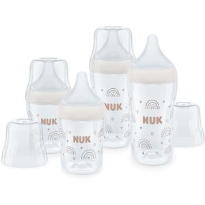 NUK Perfect Match Baby Bottles Set 3+ Months Adapts to Baby's Palate Temperature Control Anti Colic Vent 150 ml & 260 ml BPA-Free Silicone Teats Rainbow 4 Count NUK Perfect Match Baby Bottles Set 3+ Months Adapts to Baby's Palate Temperature Control Anti Colic Vent 150 ml & 260 ml BPA-Free Silicone Teats Rainbow 4 Count