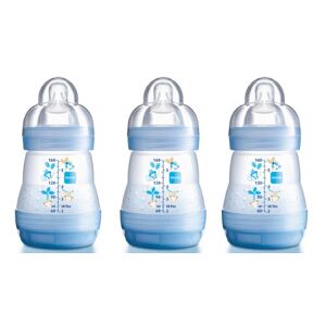 MAM Anti-Colic Self-Sterilising Bottles 160 ml (Blue) (3-Pack)