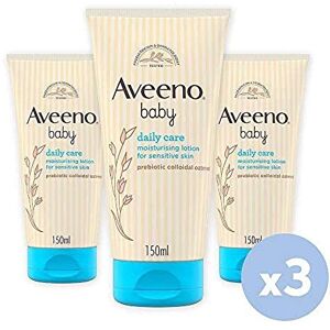 Aveeno Daily Care Moisturising Lotion (3 x 150ml), Soothing Baby Cream to Provide 24-Hour Hydration Suitable for Newborns and Infants, Gentle Lotion for Dry, Sensitive Skin Prone to Eczema Aveeno Daily Care Moisturising Lotion (3 x 150ml), Soothing Baby Cream to Provide 24-Hour Hydration Suitable for Newborns and Infants, Gentle Lotion for Dry, Sensitive Skin Prone to Eczema