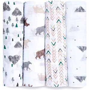 aden + anais Essentials Swaddle Blanket, Muslin Blankets for Girls & Boys, Baby Receiving Swaddles, Newborn Gifts, Infant Shower Items, Toddler Gift, Wearable Swaddling Set, 4 Pack, Bear Necessities aden + anais Essentials Swaddle Blanket, Muslin Blankets for Girls & Boys, Baby Receiving Swaddles, Newborn Gifts, Infant Shower Items, Toddler Gift, Wearable Swaddling Set, 4 Pack, Bear Necessities
