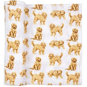 Mud Pie Golden Doodle Print Baby Swaddle Blanket, 47" x 47", Mud Pie Golden Doodle Print Baby Swaddle Blanket, 47" x 47",