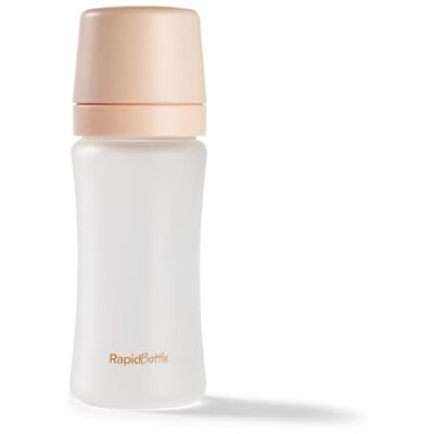 Nuby RapidBottle Anti-Colic Glass Baby Bottle, Breast-Like Teat, 9oz, Beige Silicone Coated Glass with Breast-Like Teat & Anti-Colic Valve, No Microplastics, Fast Sterilising for Quick Clean Feeds Nuby RapidBottle Anti-Colic Glass Baby Bottle, Breast-Like Teat, 9oz, Beige Silicone Coated Glass with Breast-Like Teat & Anti-Colic Valve, No Microplastics, Fast Sterilising for Quick Clean Feeds