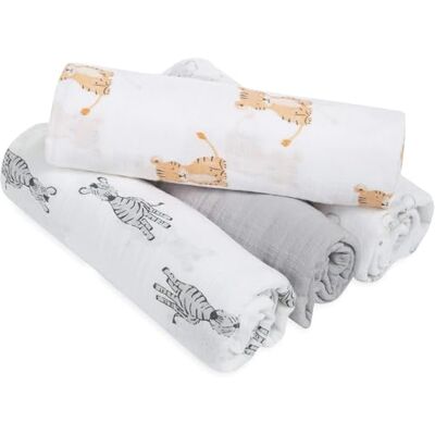 aden + anais essentials 100% Cotton Muslin Swaddle & Receiving Blanket for Baby Girls & Boys, 112x112cm, Newborn Swaddling Set, Infant & Toddler Shower Gift, 4 Pack, safari babes aden + anais essentials 100% Cotton Muslin Swaddle & Receiving Blanket for Baby Girls & Boys, 112x112cm, Newborn Swaddling Set, Infant & Toddler Shower Gift, 4 Pack, safari babes