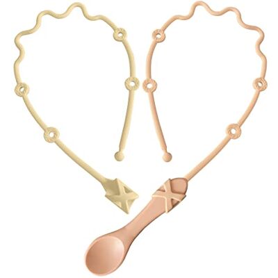 Gelinor Baby Spoons Self Feeding 6 Months Silicone Strap Toddler Utensils Fixer Highchair Accessories- Feeding Aid for Keep Baby Utensils Close at Hand and Off The Ground-No Spoon (Muted and Apricot) Gelinor Baby Spoons Self Feeding 6 Months Silicone Strap Toddler Utensils Fixer Highchair Accessories- Feeding Aid for Keep Baby Utensils Close at Hand and Off The Ground-No Spoon (Muted and Apricot)