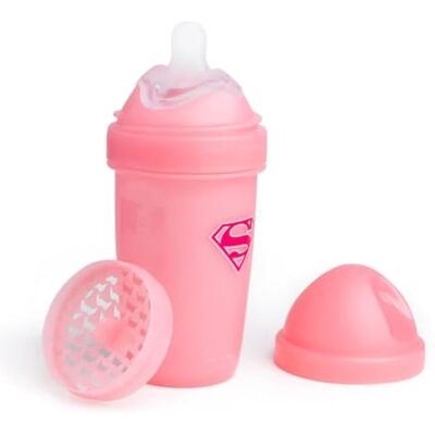 Herobility DC Supergirl Double Anti-Colic Baby Bottle Award-Winning Hero Baby Bottles Soft Breast- Like Teat, Easy Mixing Lid & Net 240ml/8.5 fl oz Herobility DC Supergirl Double Anti-Colic Baby Bottle Award-Winning Hero Baby Bottles Soft Breast- Like Teat, Easy Mixing Lid & Net 240ml/8.5 fl oz