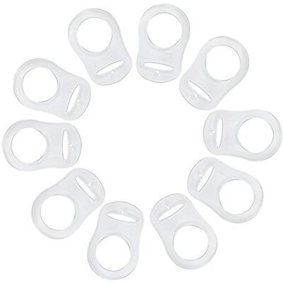 Zerodis 10Pcs Baby Dummy Pacifier Holder Clip Ring Button Style Pacifier Adapter Soft Silicone Baby Pacifier Clips Holders Dummy Clips Adapter(Clear) Zerodis 10Pcs Baby Dummy Pacifier Holder Clip Ring Button Style Pacifier Adapter Soft Silicone Baby Pacifier Clips Holders Dummy Clips Adapter(Clear)