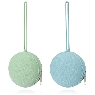 SubTack Silicone Dummy Cases Set 2 Pack Pacifier Holder Portable Dummy Holder Cases for Soothers, Dummies 0-6 Months, Newborn Essentials Travel-Friendly, Blue and Green SubTack Silicone Dummy Cases Set 2 Pack Pacifier Holder Portable Dummy Holder Cases for Soothers, Dummies 0-6 Months, Newborn Essentials Travel-Friendly, Blue and Green