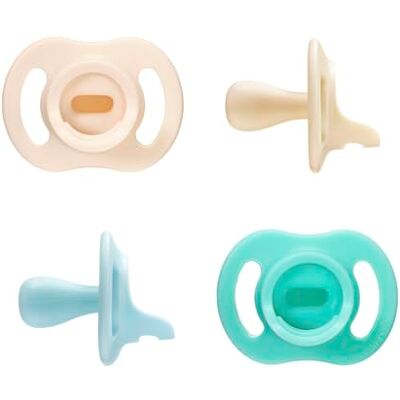 Tommee Tippee Ultra-Light StayPut Dummy, 0-6m, 4 Pack, One-Piece Silicone Soother Tommee Tippee Ultra-Light StayPut Dummy, 0-6m, 4 Pack, One-Piece Silicone Soother