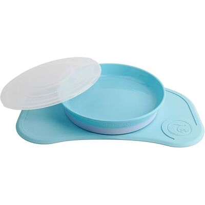 Twistshake Baby Tableware Set Mini Baby Suction Plate + Baby Placemat (31x17) BPA-Free Baby Weaning Plate and Placemat Pastel Blue Twistshake Baby Tableware Set Mini Baby Suction Plate + Baby Placemat (31x17) BPA-Free Baby Weaning Plate and Placemat Pastel Blue