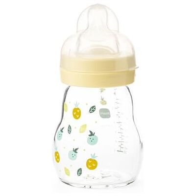 MAM Feel Good Glass Bottle 1 Pack (1 x 170ml) Glass Bottle with Slow Flow Teat Size 1 Baby Accessories for Newborn Yellow (Various Designs) MAM Feel Good Glass Bottle 1 Pack (1 x 170ml) Glass Bottle with Slow Flow Teat Size 1 Baby Accessories for Newborn Yellow (Various Designs)