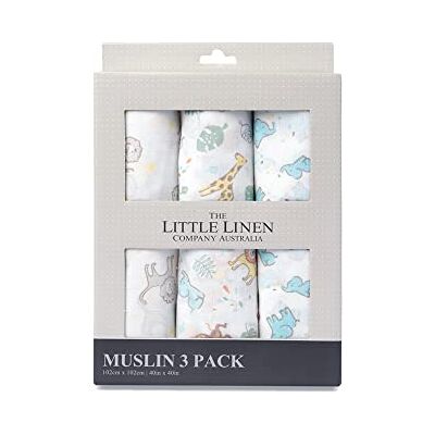 The Little Linen Company - Little Linen 3 Pack Safari Bear The Little Linen Company - Little Linen 3 Pack Safari Bear