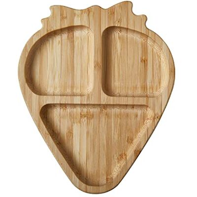 Nuby Strawberry Shaped Plate - Bamboo - Strawberry - 12 months+ - Tableware Nuby Strawberry Shaped Plate - Bamboo - Strawberry - 12 months+ - Tableware