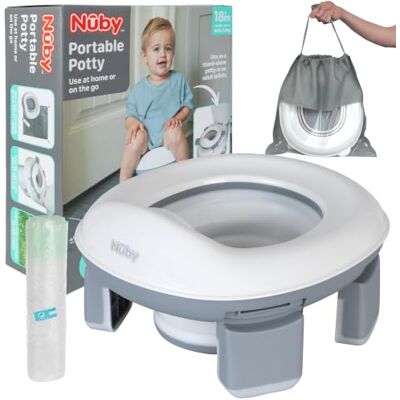 Nuby OnTheGo Portable Potty Seat - Travel Toilet Seat for Boys and Girls 18 Months Nuby OnTheGo Portable Potty Seat - Travel Toilet Seat for Boys and Girls 18 Months