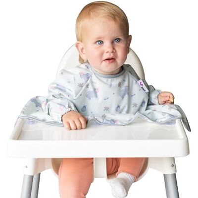 Tidy Tot Cover & Catch Weaning Bib with Sleeves. Mess-free Baby Weaning. Attaches to Highchairs with Suction. Waterproof. Long Sleeved Coverall BLW Bib for Babies. Wipe Clean. Machine Wash. Tidy Tot Cover & Catch Weaning Bib with Sleeves. Mess-free Baby Weaning. Attaches to Highchairs with Suction. Waterproof. Long Sleeved Coverall BLW Bib for Babies. Wipe Clean. Machine Wash.