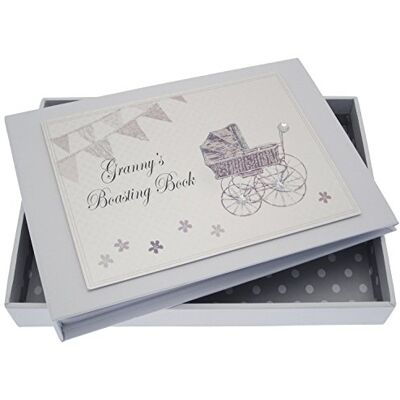 White Cotton Cards Granny's Boasting Book Tiny Album (Silver Pram and Bunting) White Cotton Cards Granny's Boasting Book Tiny Album (Silver Pram and Bunting)