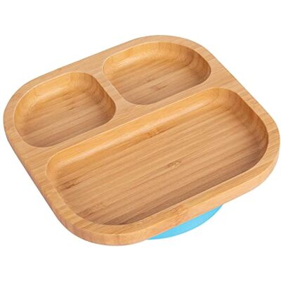 Tiny Dining Baby Plate with Suction Cup Segmented Blue Divided Non-Slip Bamboo Self-Feeding Baby Weaning Plate for Babies, Toddlers, Children Tiny Dining Baby Plate with Suction Cup Segmented Blue Divided Non-Slip Bamboo Self-Feeding Baby Weaning Plate for Babies, Toddlers, Children