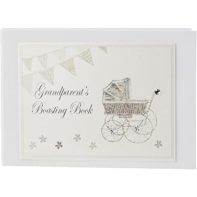 White Cotton Cards Grandparent's Boasting Book Tiny Album (Blue Pram and Bunting) White Cotton Cards Grandparent's Boasting Book Tiny Album (Blue Pram and Bunting)